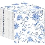 Table Kind 100 Bulk Pack Soft Recycled Paper Napkins, Floral Disposable Party Serviettes For Weddings Or Everyday, Eco-Friendly, Kraft Unbleached Home Compostable Recyclable Made In EU, 2ply, 13 Inch