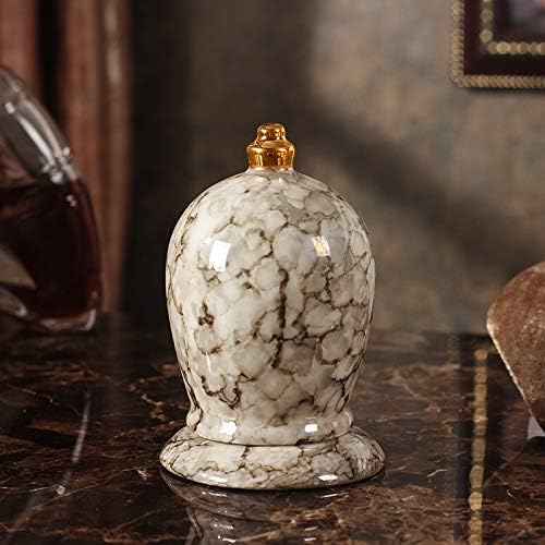 NiNnn Toothpick holder ceramic cotton swab box living room hotel marble toothpick jar cotton bottle bottle luxury 17 * 8.5 * 8.5cm, black Dali