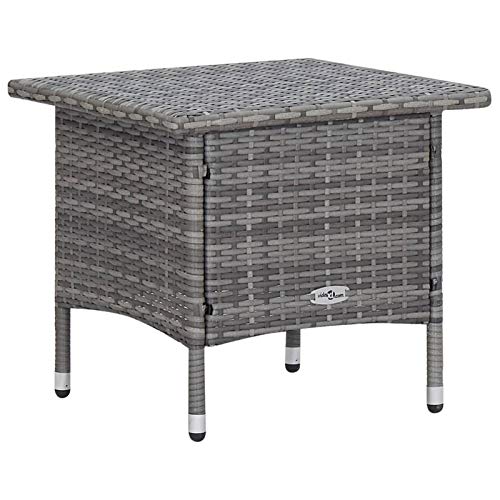 Tidyard 2-TLG. Garten-Lounge-Set mit Auflagen Gartensofa Loungesofa Balkonsofa Sofaset Gartenmöbel Gartengarnitur Poly Rattan Grau – Bild 7