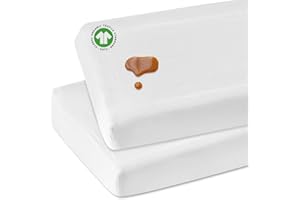 Organic Changing Pad Cover Waterproof Diaper Changing Table Cover, Cotton Covers 2 Pack, Jersey Knit Super Soft & Stretchy Cr