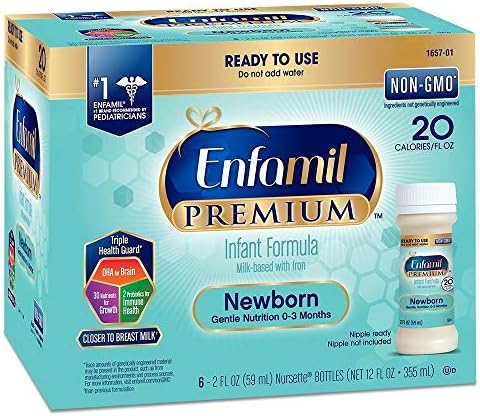 Enfamil NeuroPro Infant Formula, 20 Calorie/fl oz Nursettes, 0-3 Months 6 ea (Pack of 8) (48 CT)