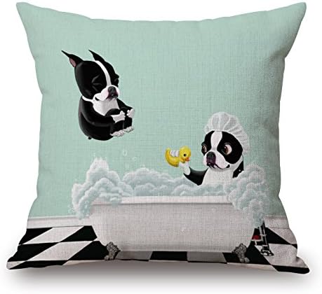 DBNM French Bulldog Decorative Square Throw Pillow Case Cushion Cover Throw Pillow Shell Pillowcase for Sofa
