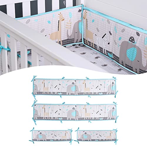 4Pcs Baby Crib Bumpers Padded Crib Liner for Boys Girls