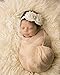 DALIYREPAL Liphontcta Jay-EE Newborn 4 Pcs Photography Props Set Baby Photo Prop Long Ripple Stretch Wrap, Headband, Ears Hat and Faux Fur Backdrop Blanket (Beige)