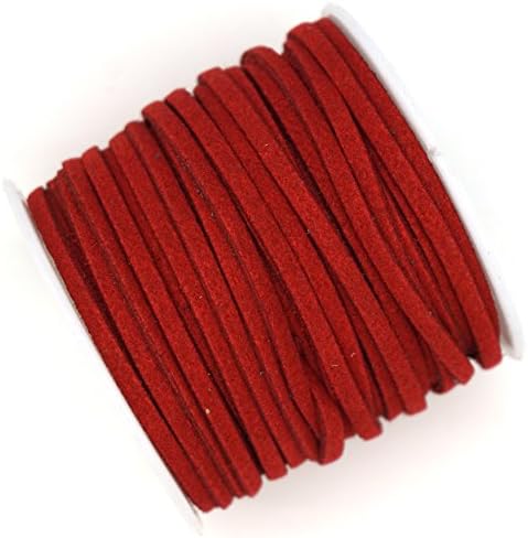 10 Yards Faux Suede Leather Lace Cord 3x1.5mm for Jewelry & Crafts You Choose Color (Dark Red)