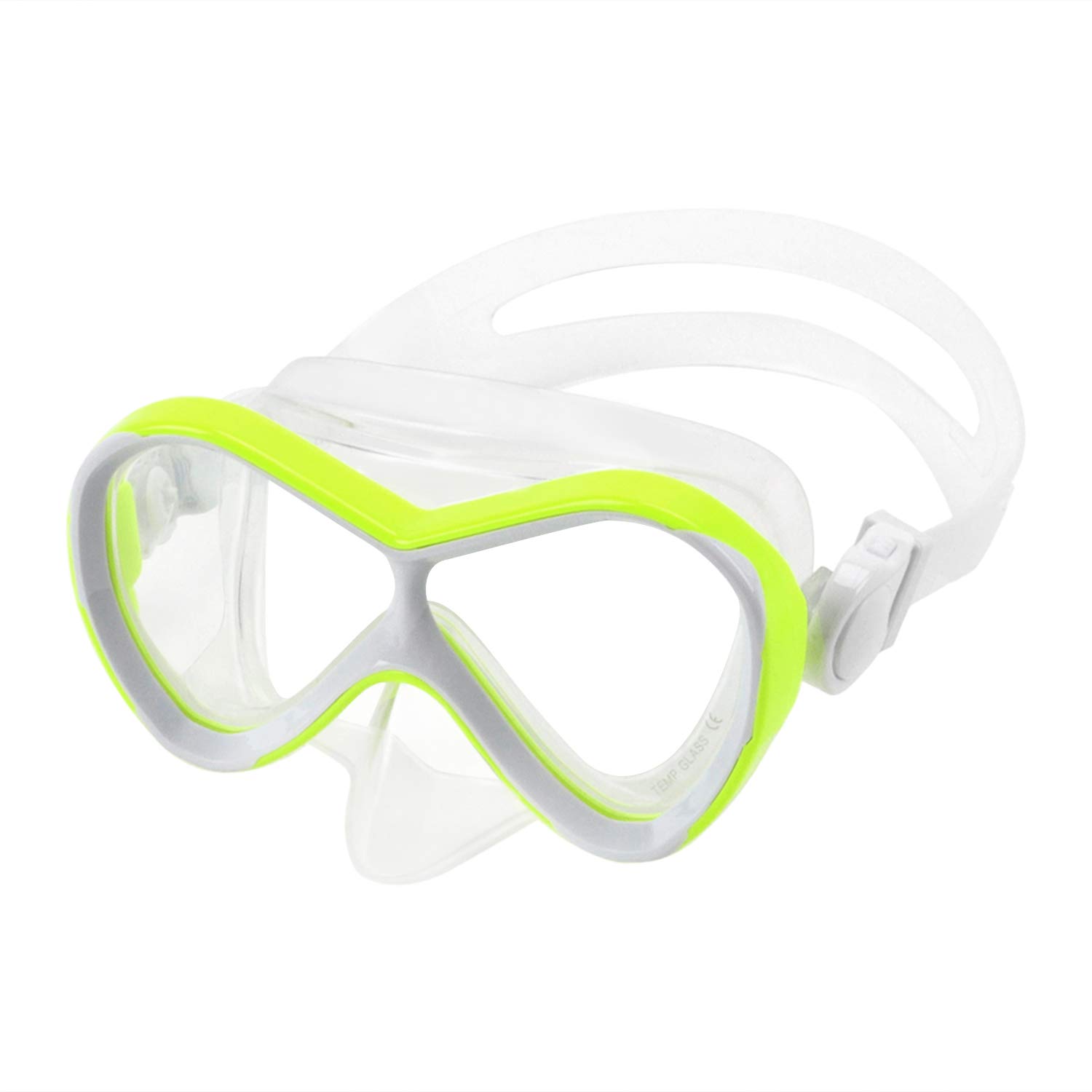 Moonlove Kids Children Silicon Diving Glass Snorkeling Goggles Boys Girls Diving Masks with Wide Anti-Fog Clear Lens,No Leaking Waterproof Adjustable Swimming Glasses (Transparent Yellow)