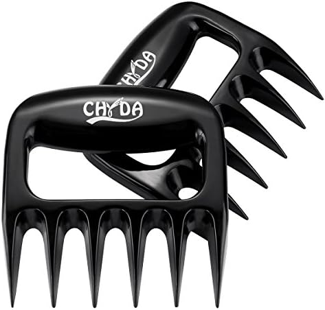 CHYDA Pulled Pork Shredder Solid Claws -Shredding Handling & Carving Food - Bear Barbecue Paws Cold Meat Handler Forks (2,Black)
