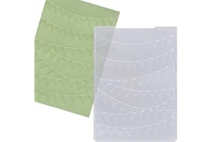 THREETOLS Flag Background Embossing Folder for Card Making, Geometry Triangle Frame Reusable Plastic Embossing Folder for DIY Scrapbooking Photo Album Card Paper DIY Craft Decoration Template Mold 14.5x10.5cm