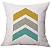 Modern Simple Geometric Style Soft Linen Burlap Square Decor Throw Pillow Covers, 18 x 18 Inches, Pack of 4 (Yellow)
