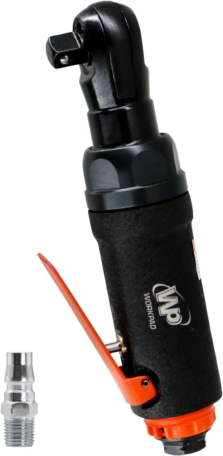 Workpad Compressed Air Ratchet Screwdriver 9.5 mm 3/8 Inch Mini Type 180 mm Lightweight 650 g Maximum Torque 54 N.m with Ball Lock