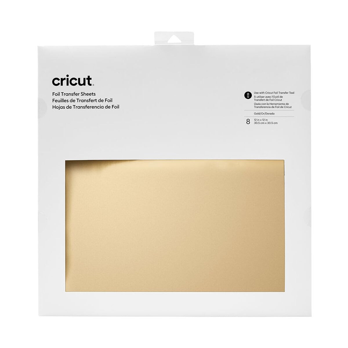 Cricut 2008718 Foil Transfer Sheets, Gold (8 ct), 30.5 cm x 30.5 cm (12" x 12") — image 1