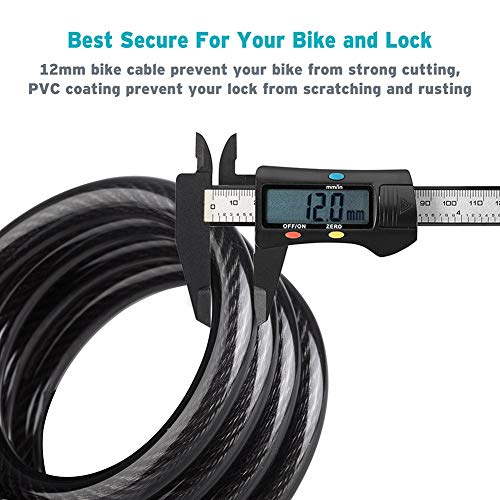 Titanker Bike Lock Cable,Kids Bike Cable Basic Self Coiling Combination