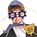 Bar Mitzvah Photo Booth Props - DIY Kit: Banners, Signs, Glasses, Mustaches, Jewish Phrases, Etc - Boy, Scrapbook or Party Favors Idea - Decorations Supplies - 26 pcs for Multiple Booths