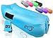 Live Infinitely Inflatable Air Lounger Chair Features Headrest, 2 Pockets, 700 Gauge Inner Liner, 420D Ripstop Exterior & Travel Bag Use On Beach Or In The Pool 9’ Long & Holds 500 (Bright Blue)