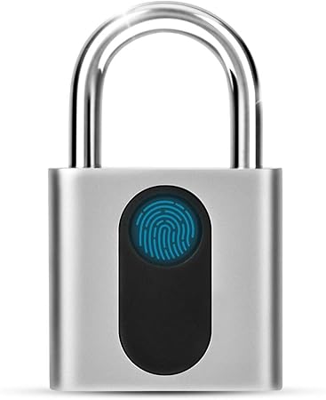 Biometrischer Fingerabdruck Vorhngeschloss Neue Generation Elektronisches Trschloss IP65 wasserdichte Vorhngeschloss Fingerabdruck Padlock Schlsselloses Vorhngeschloss Silber