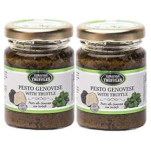 Pesto genovese met zwarte truffel Basilicum pesto met cashew, pijnboompitten, kaas, romige en aromatische truffel pesto…