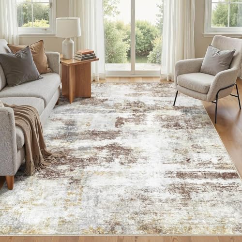 6x9 Area Rugs for Living Room, Washable Modern Non Slip Carpet Redbrown at Amazon
