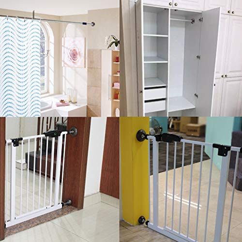 Plastic Baby Gate Wall Bumper,PRObebi Child Gate Small Protector fit 60 Baby Gate,Pet Gate with Door-Dog Gate Extra Wide,Baby Gate Wall Mount Saver Pressure Mount Replacement Part Accessory,4PCS Brown - Thumbnail 5