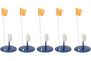 Topyond 5Pack Ice Fishing Flag Tip Up Winter Fishing Rod Marker Easy to Use Portable Stable Ice Fishing Supply for Outdoor