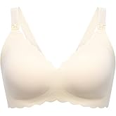 Momcozy Nursing Bras for Breastfeeding, Seamless Pregnancy Maternity Bra Wireless Classic Jelly Strip Support Nursing Bra
