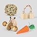 Hamster Chew Toys, Natural Wooden Pine Guinea Pigs Rats Chinchillas Toys Accessories Dumbells Exercise Bell Roller Teeth Care Molar Toy for Birds Bunny Rabbits Gerbils