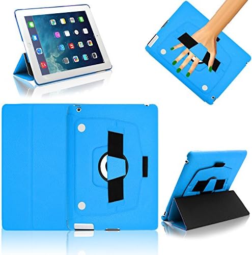 Gorilla Tech iPad Air 2 Case Cover, Protective Case with Elastic Hand Strap, Stand and Detachable Front Panel for convenient use, for iPad Air 2 (6th Generation), (Light Blue)
