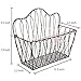MyGift Decorative Black Metal Wire Loop Design Wall Mounted Magazine Holder Bin/Fruit Basket Rack