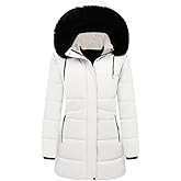 Gihuo Women's Winter Warm Puffer Coat Quilted Long Parka Jacket with Removable Hood