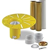 Drop-In Drain Freestanding Bathtub Drain Kit – Rough-in Installation System, White PVC & Brass Plumbing Pipes, Fits 1-1/2" Th