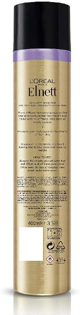 L'Oreal Elnett Hairspray for Shine Dull Hair Strong Hold 400ml view 2