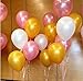 FECEDY Round Balloons Gold Pink White, 12inch 100pcs for Party Decoration