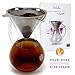 Pour Over Coffee Maker With Handle - Borosilicate Glass Manual Hand Pour-over Coffeemakers, Durable, Scratch Resistant, And Portable (27 oz - 5 Cup)