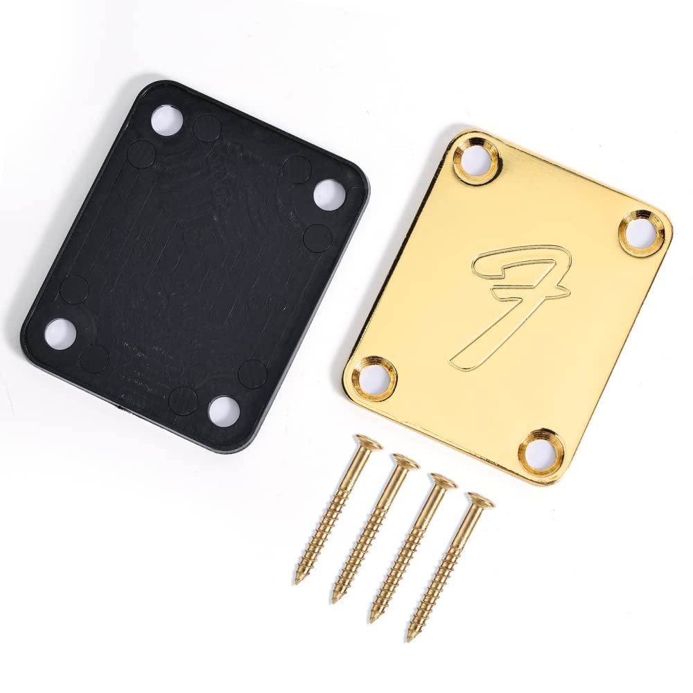 Photo 1 of elegantstunning Electric Guitar Neck Plates Vintage-Style Guitar Protector with Screws Fits Most Guitars Basses Gold