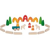 goki 58365 Building Blocks My Little Village Made Maple Wood Promotes Creativity and Fanatsy Harmonious Colour Design