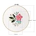 Unime Full Range of Embroidery Starter Kit with Partten, Cross Stitch Kit Including Embroidery Cloth with Color Pattern, Bamboo Embroidery Hoop, Color Threads, and Tools Kit (Posy)