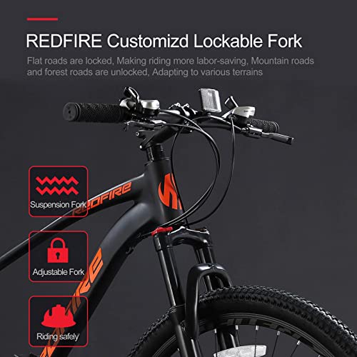Redfire Mountain Bike Mens and Womens, 27.5Inch Wheels, 21Speed