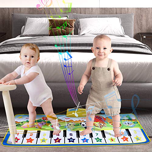 Music Piano Mat, SUPTEMPO Keyboard Playmat Kids Musical Mats Portable&Safe Musical Dance Mat Early Education Toys Gifts For Kids Toddler Girls Boys Christmas - Thumbnail 4