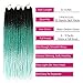 3Packs Senegalese Twist Crochet Hair 22inches 20Stands Micro Twist Braiding Hair Pre Looped Kanekalon Synthetic Crochet Braids Twist Hair Extensions(T1b/Green/Light Green)