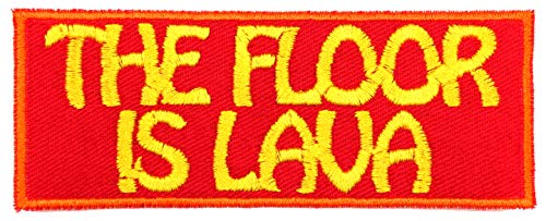 The Floor is Lava Meme Patch Iron On Applique - Red, Orange, Yellow - 4