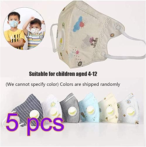 PovKeever Protective Dust Mask, 1pc Children Anti-fog Haze Dust Face Mask with Breathable Valves, Non Woven Fabric Mouth Cover Mask for Pollen Allergy Running Outdoor Activities for 3-12 years