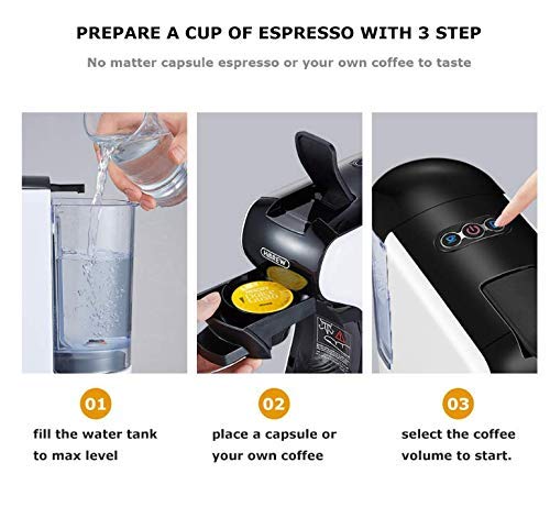 HAOSHUAI Kapsel-Kaffeemaschine, Haushalt halbautomatisch 3 in 1 tragbarer Hochdruckkonzentration, Latte- und Cappuccino… – Bild 8
