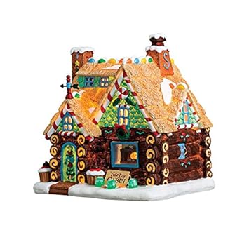 Yule Log Cabin Lemax Christmas Village Illuminated Building New