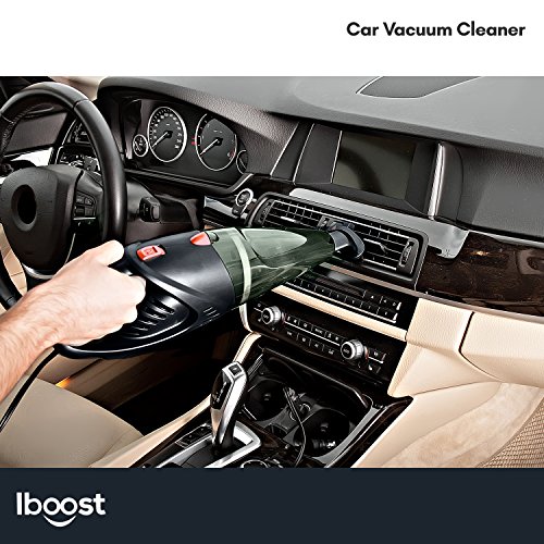 iBoost Handheld Portable Car Vacuum with Accessories, Storage Bag, and 2 Stainless Steel HEPA Filters