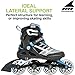 Rollerblade Macroblade 84 Womens Adult Fitness Inline Skate - White/Cyan Blue - 84 mm / 84A Wheels with SG7 Bearings - Performance Skates -US size 9, White/Cyan Blue, Size 9