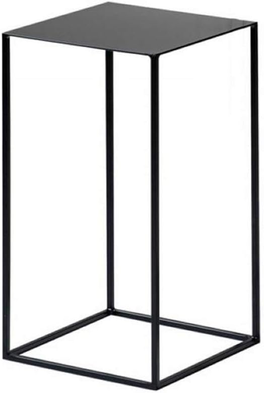 Side Table Jcnfc Square End Table Night Stand Wrought Iron Coffee Table High Side Matt Black Color Black Size 11 81 11 81 21 25in Amazon Co Uk Kitchen Home