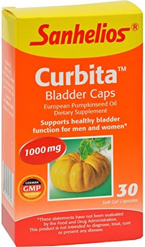 2Pack! Sanhelios Curbita Bladder Caps European Pumpkinseed Oil - 1000 mg - 30 Softgels