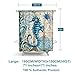 ECONIE Seahorse Shower Curtain Ocean Animal Waterproof Polyester Blackout Draperies Window Solid Grommet with 12 Hooks for Bedroom Living Bathroom 71 x 71(10)…