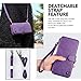 CORNMI Note 9 Wallet Case, Mirror 13 Card Holders Crossbody Wrist Strap kickstand Detachable Purse Leather Folio Zipper Pocket Flip protective Cover for N9 Purple