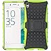 Sony Xperia XA Case, ykooe (Armor Series) Heavy Duty Protection Hybrid Shockproof Dual Layer Protective Case Cover With Stand for Sony Xperia XA (Green)