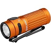 OLIGHT Baton4 Rechargeable EDC Flashlight, Bright Small Flashlight 1300 Lumens with MCC Charging Cable, IPX8 Waterproof, Multiple Modes Pocket Light for Home, Camping, and Emergencies (Orange)
